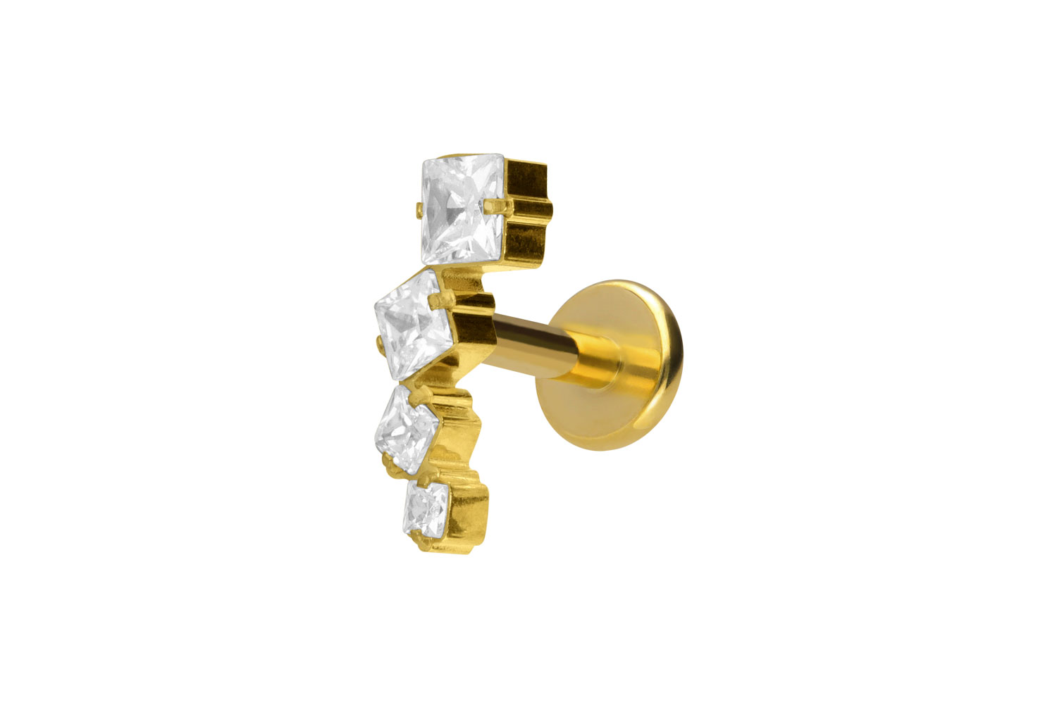 Titan Labret Piercing mit Innengewinde KRISTALLBOGEN